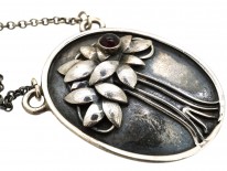 Art Deco Silver Pendant on Chain