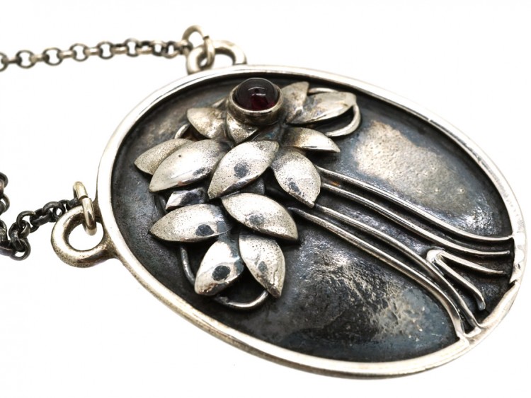 Art Deco Silver Pendant on Chain