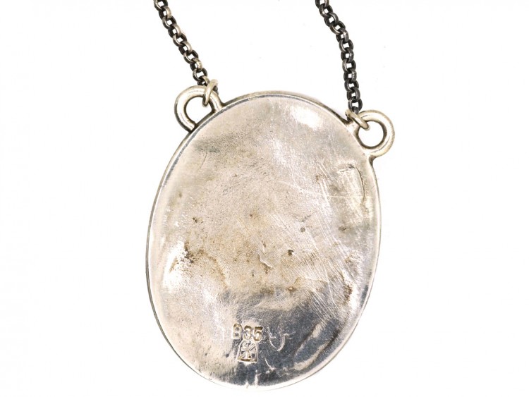 Art Deco Silver Pendant on Chain