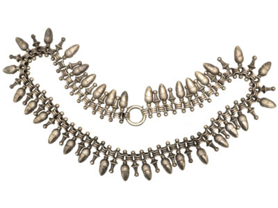 Victorian Silver Collar With Acorn Drops