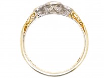 18ct Gold, Ruby & Diamond Three Stone Ring