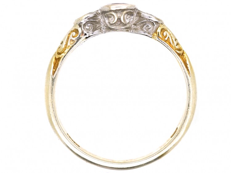 18ct Gold, Ruby & Diamond Three Stone Ring