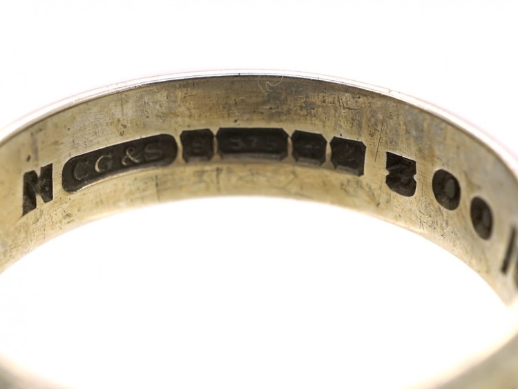 9ct White Gold Engraved Wedding Band