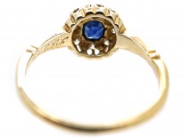 Edwardian 18ct Gold Sapphire & Diamond Cluster Ring