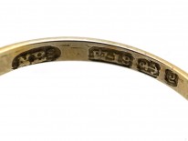 Victorian 18ct Gold Five Stone Ruby Carved Half Hoop Ring