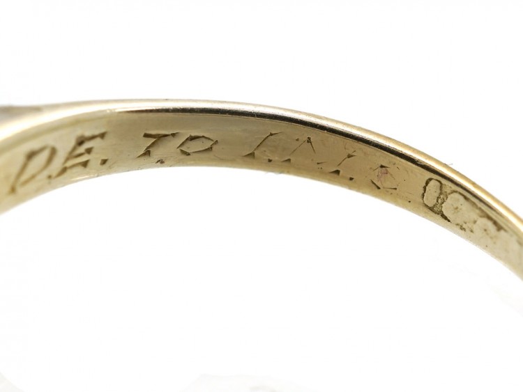 Edwardian 18ct Gold & Platinum, Two Stone Diamond Crossover Ring