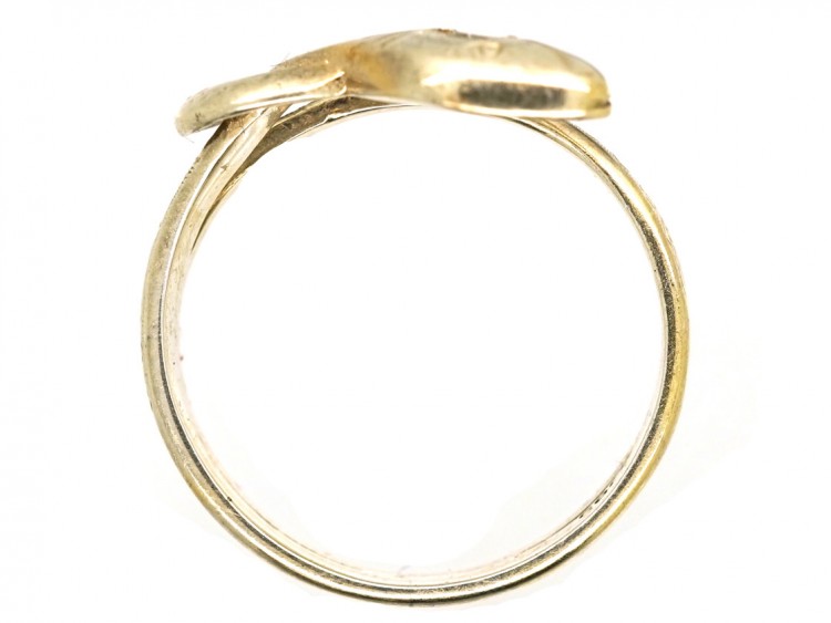 Edwardian 14ct Gold Snake Ring Set With a Diamond