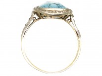 Edwardian 18ct Gold & Platinum, Aquamarine & Diamond Ring