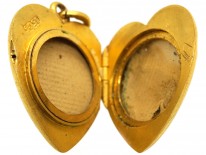Edwardian 15ct Gold Heart Locket Set With a Diamond