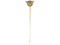Edwardian 15ct Gold Fox Head Tie Pin