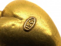Edwardian 15ct Gold & Rose Diamond Heart Pendant on a 15ct Gold Chain
