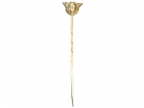 Edwardian 15ct Gold Fox Head Tie Pin