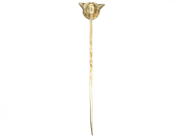 Edwardian 15ct Gold Fox Head Tie Pin