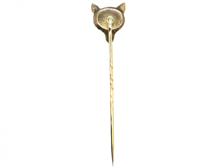 Edwardian15ct Gold Fox Tie Pin