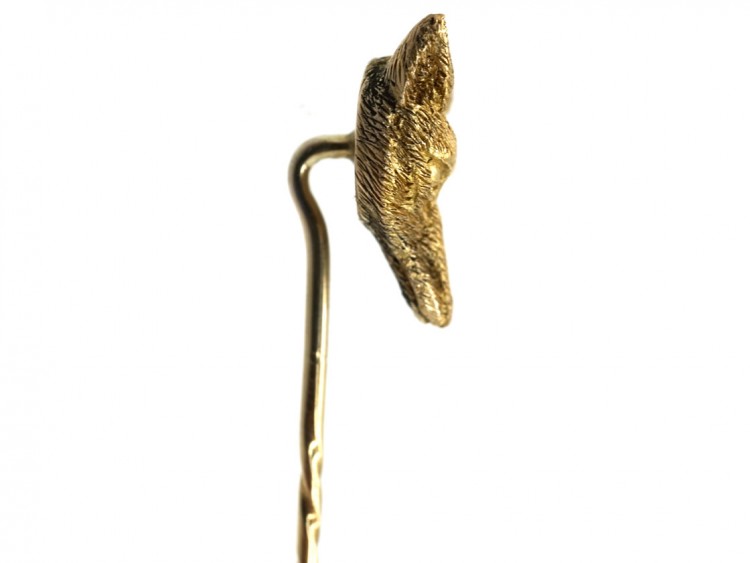 Edwardian15ct Gold Fox Tie Pin