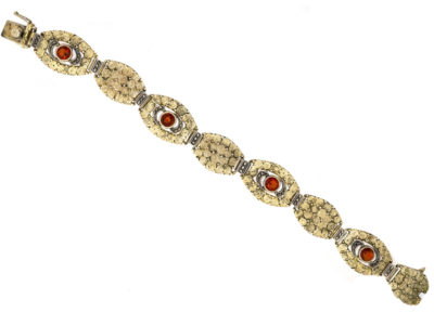 Art Deco Silver, Marcasite & Citrine Bracelet By Theodor Fahrner