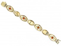 Art Deco Silver, Marcasite & Citrine Bracelet By Theodor Fahrner