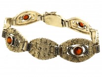 Art Deco Silver, Marcasite & Citrine Bracelet By Theodor Fahrner