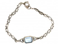Art Deco Silver & Blue Paste Bracelet