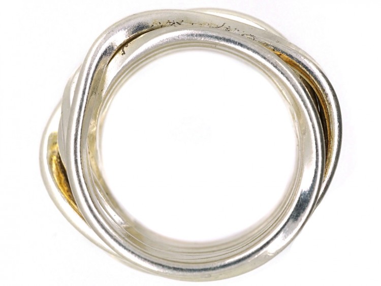 Silver Wide Coiled Ring