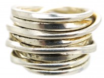 Silver Wide Coiled Ring