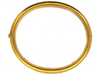 Edwardian 18ct Gold Wide Bangle Set With Sapphires & Diamonds