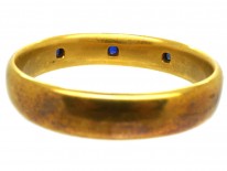 Edwardian 18ct Gold Wide Bangle Set With Sapphires & Diamonds