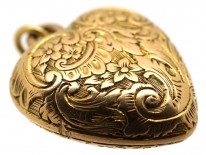 Early Victorian 15ct Gold Heart Pendant