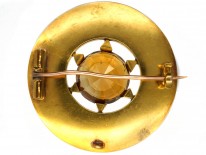 Victorian Scottish 18ct Gold Target Brooch Set With a Citrine