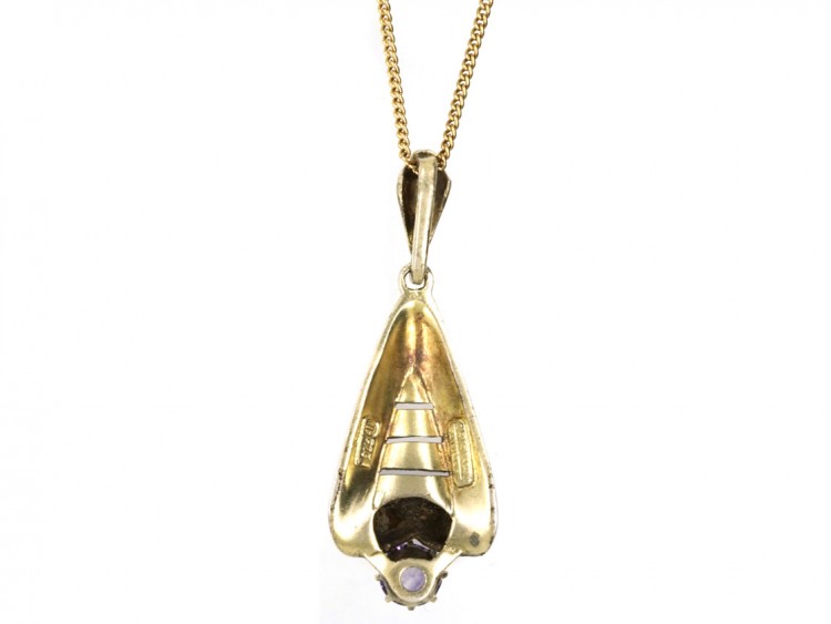 Theodor Fahrner Art Deco Silver & Amethyst Pendant on Chain
