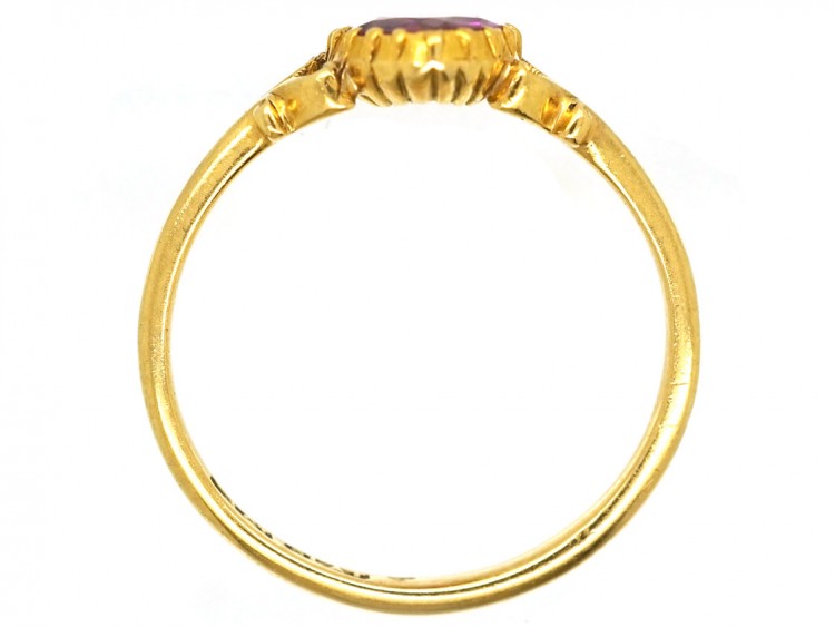 Edwardian 18ct Gold Ruby & Diamond Heart Ring