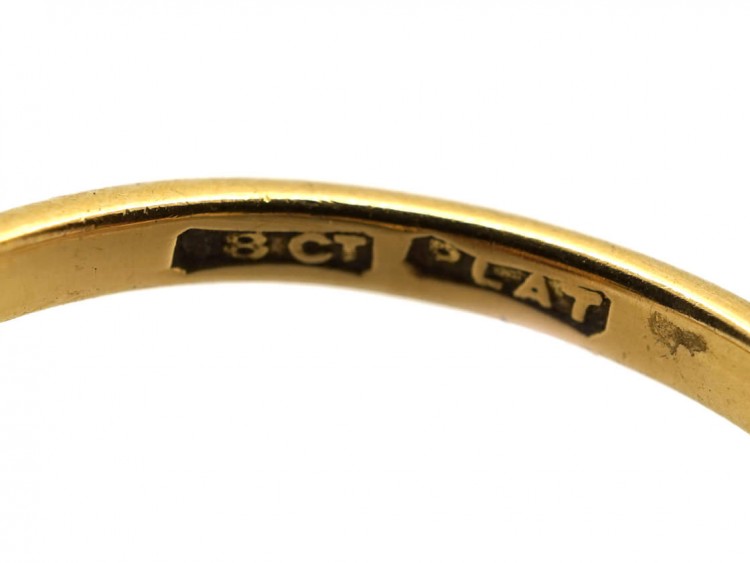 Edwardian 18ct Gold Ruby & Diamond Heart Ring