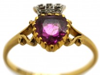 Edwardian 18ct Gold Ruby & Diamond Heart Ring