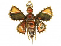 Georgian Gold & Agate Butterfly Brooch