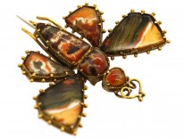 Georgian Gold & Agate Butterfly Brooch