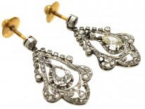 Edwardian Pear Shaped Diamond Drop Earrings