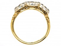 Edwardian 18ct Gold, Sapphire & Diamond Triple Cluster Ring