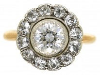 Edwardian 18ct Gold & Platinum, Diamond Cluster Ring