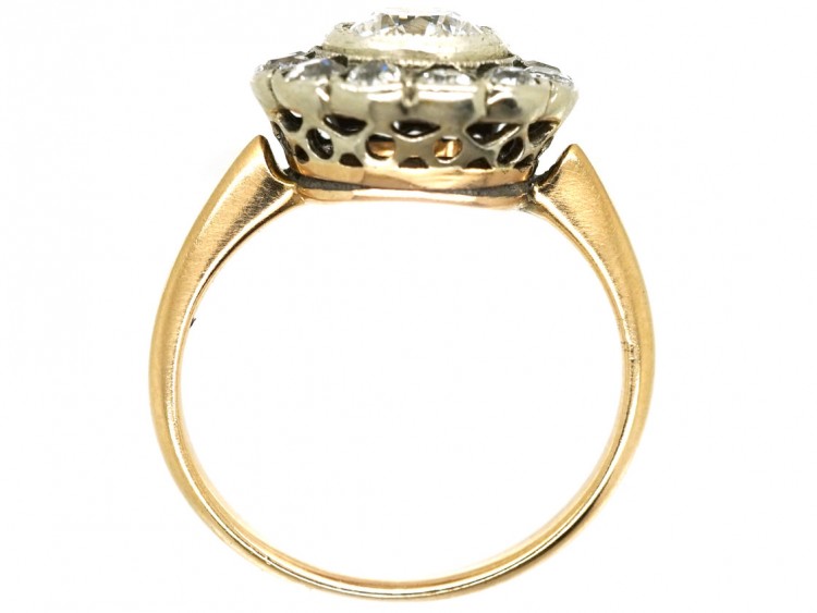 Edwardian 18ct Gold & Platinum, Diamond Cluster Ring
