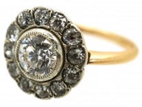 Edwardian 18ct Gold & Platinum, Diamond Cluster Ring