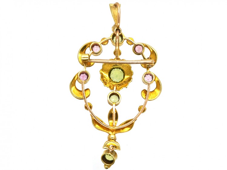 Edwardian 15ct Gold Suffragette Pendant in Original Case