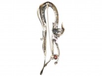Silver & Marcasite Stylised Cat Brooch