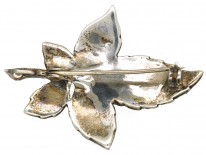 Silver & Marcasite Leaf Brooch and Pendant