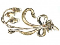 Silver, Marcasite & Pearl Flower Brooch