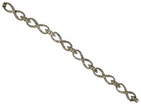 Art Deco Silver & Marcasite Figure of Eight Design Bracelet