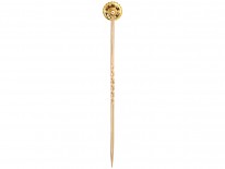 Edwardian 18ct Gold Ruby & Diamond Cluster Stick Pin