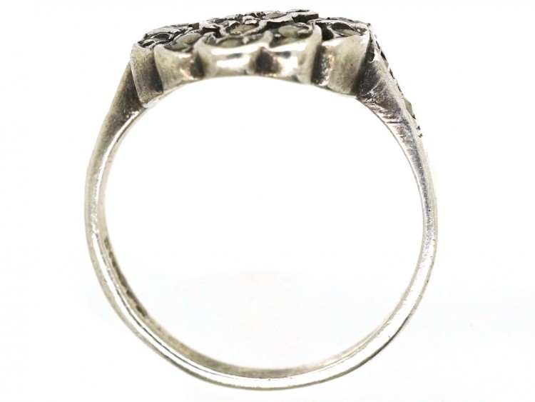 Silver & Marcasite Cluster Ring