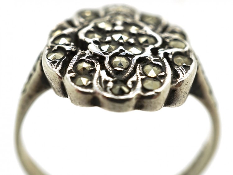 Silver & Marcasite Cluster Ring
