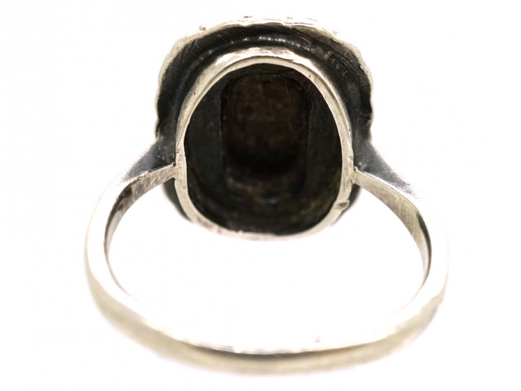 Art Deco Silver, Marcasite & Haematite Ring