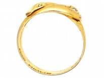 Edwardian 18ct Gold, Sapphire & Diamond Snake Ring